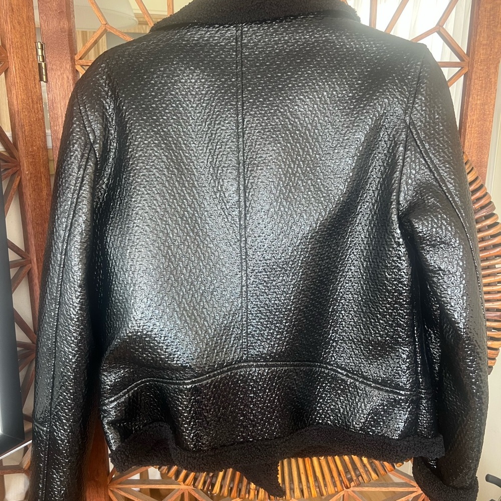 Tommy Hilfiger NWT Textured Shiny Moto Jacket - Picture 2 of 4
